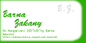 barna zakany business card